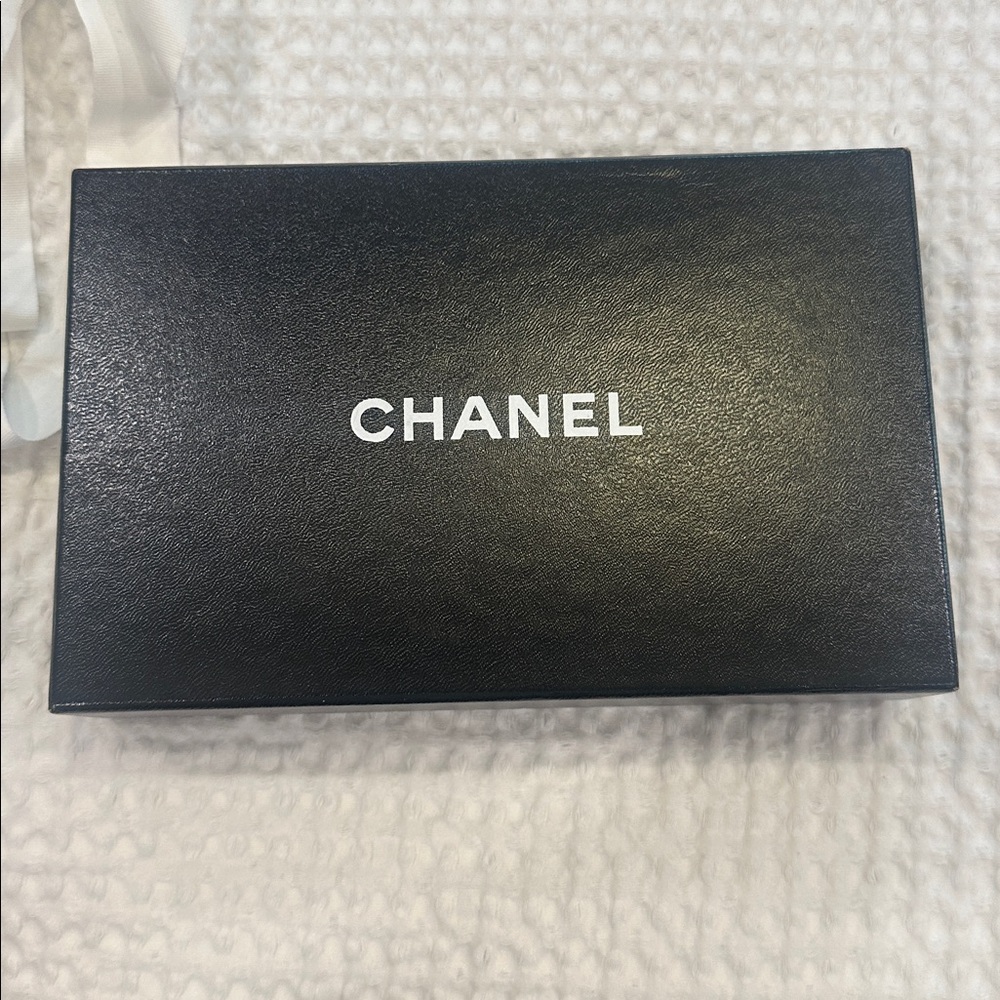 Chanel Black with White Ribbon
